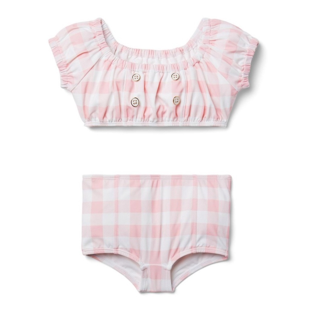Girls Janie and Jack gingham bathing suit bikini